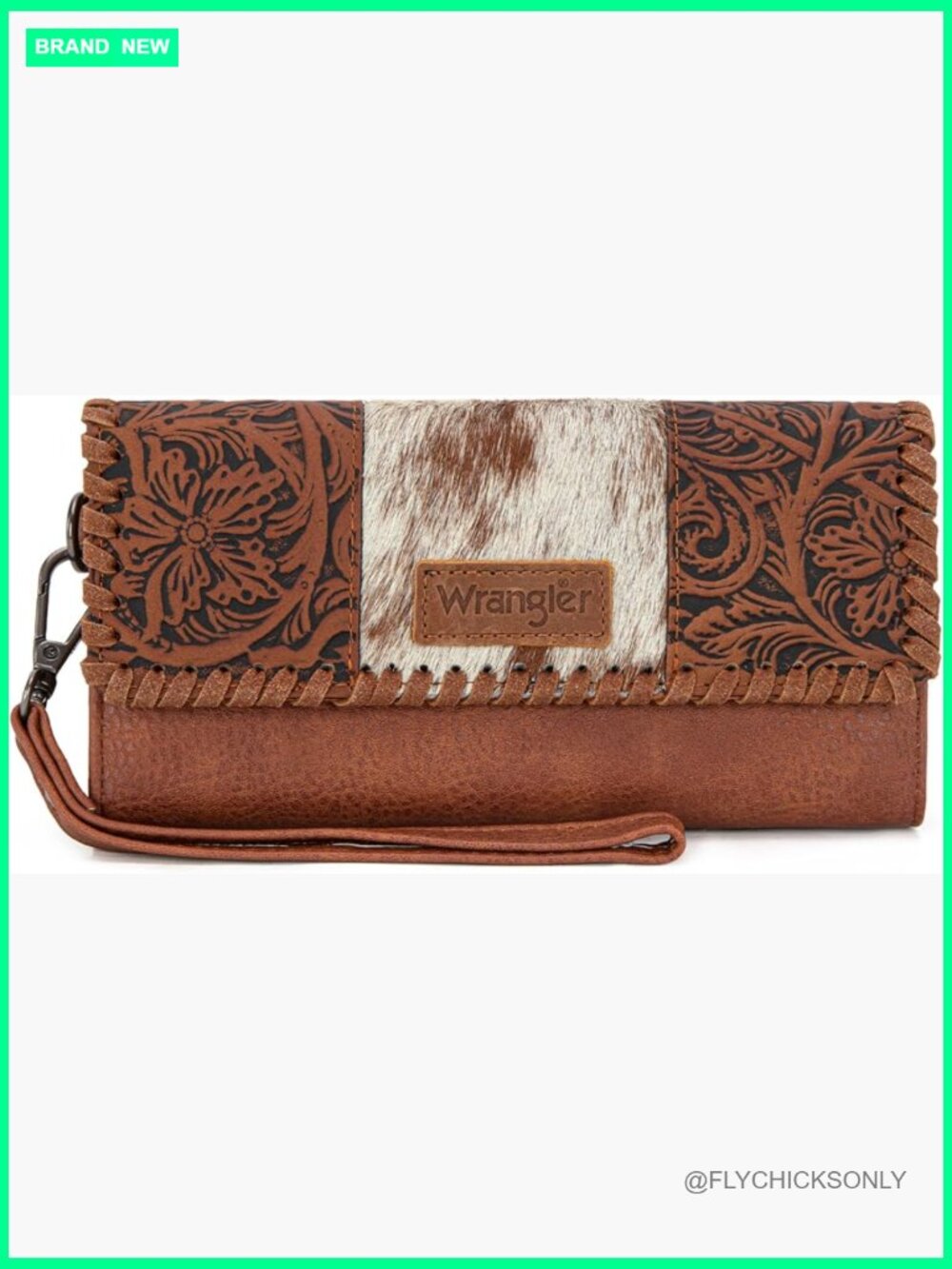 Vegan Leather Trifold Wristlet Wallet with RFID Blocking, 13 Card Slots, Coin